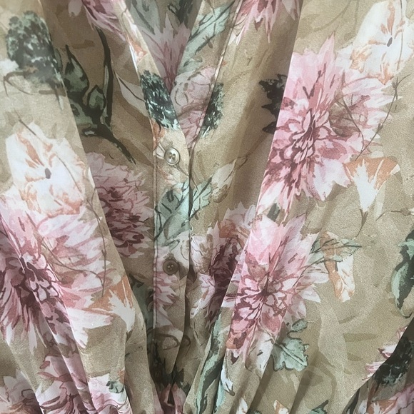 Aakaa Floral Print Women's Dress - Green and Pink - Picture 9 of 13